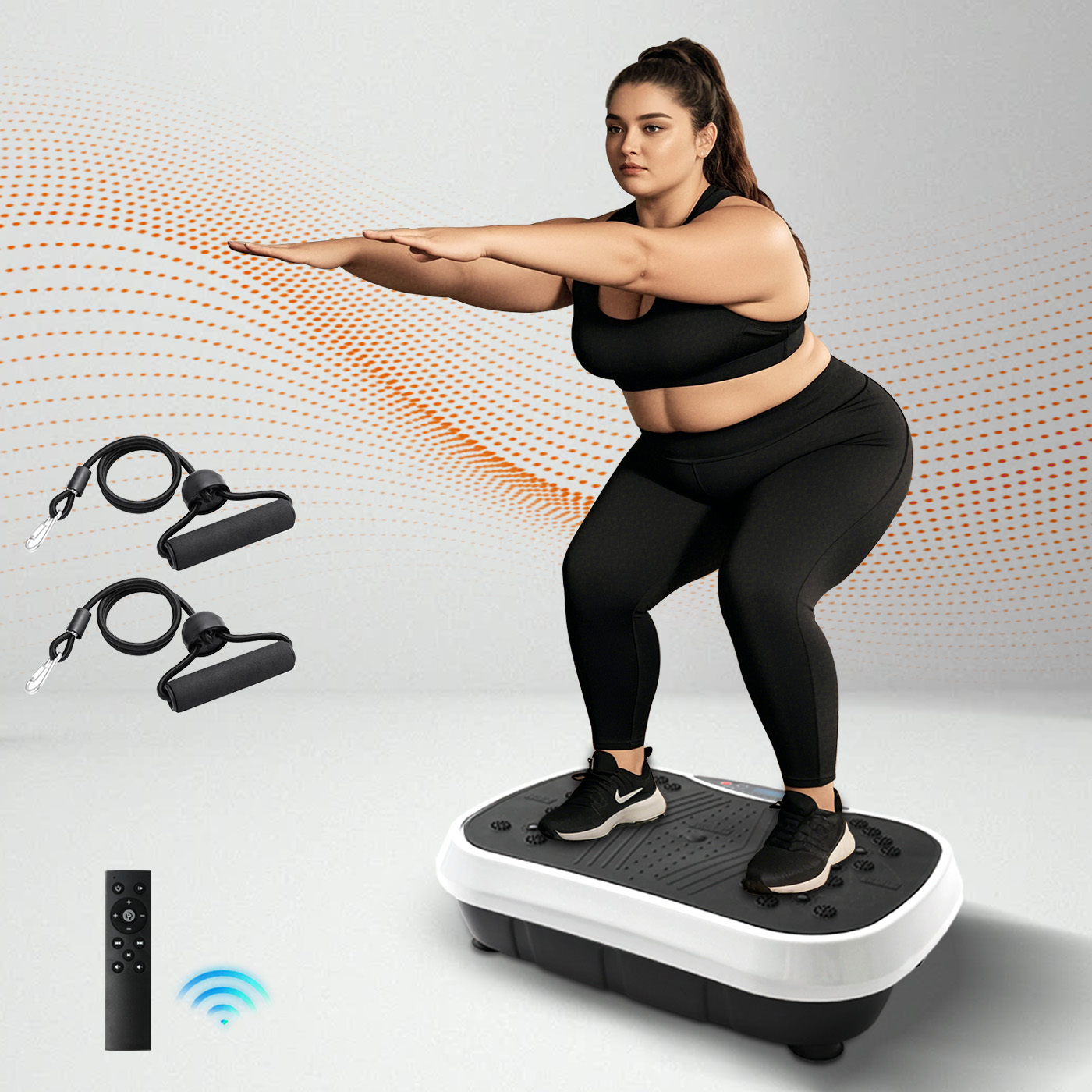 Plate Compactor Vibrator - Vibration Plate Exercise Machine Portable Fat-Burning