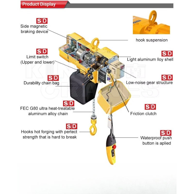IP55 Waterproof Dustproof Elec - Electric Chain Hoist 评论和价格