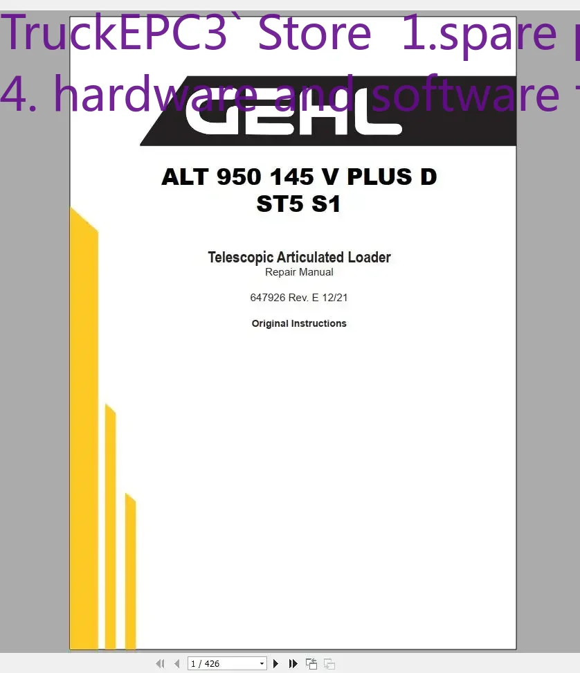 TruckEPC3 GEHL Machinery Heavy - Heavy Equipment Pdf 评论和价格