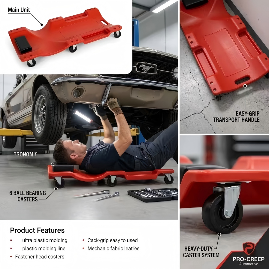 40'' 6-Wheel Heavy Duty Mechan - Heavy Equipment Maintenance 评论和价格